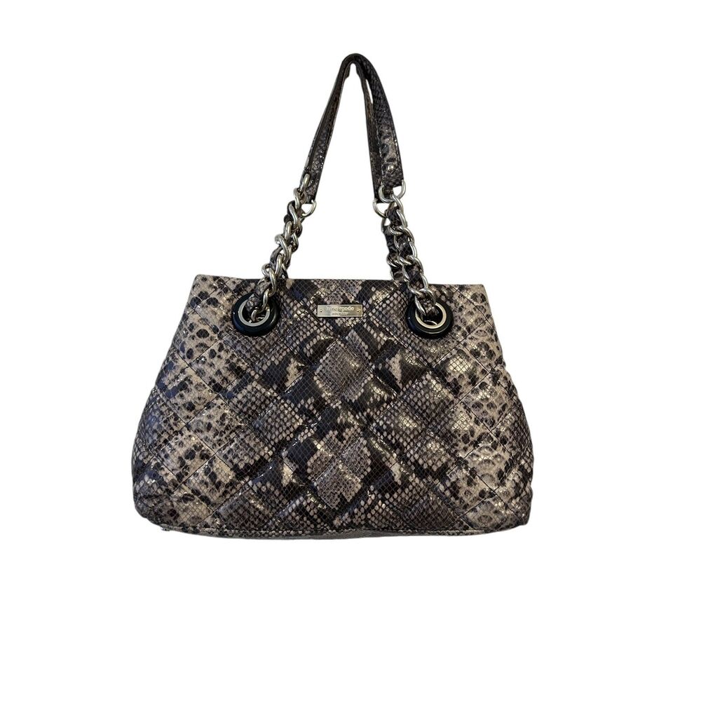 KATE SPADE NEW YORK SNAKESKIN LEATHER TOTE BAG